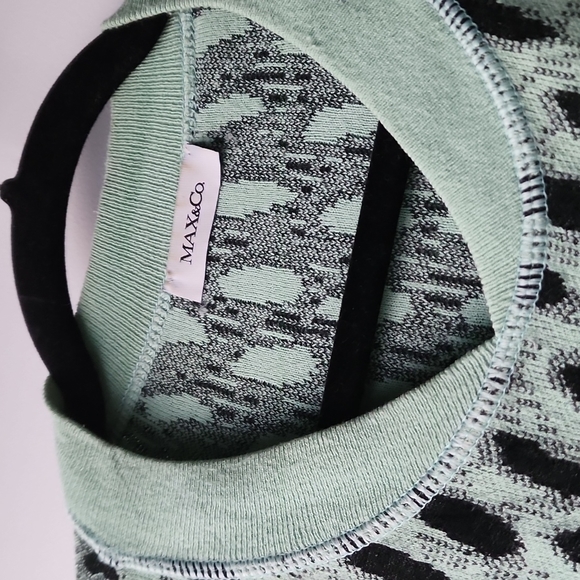 Max & Co Knit Retro Unique Pattern Cotton Blend Sweater - Picture 5 of 6